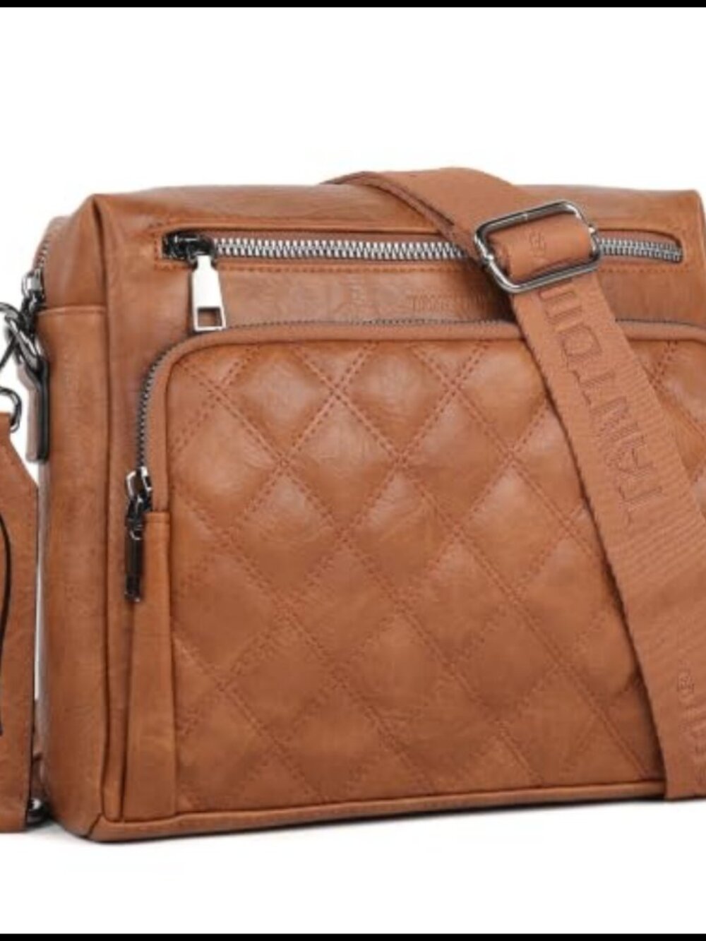 PU Leather Crossbody Bag Messenger Purse Adjustable Strap Multi Pocket